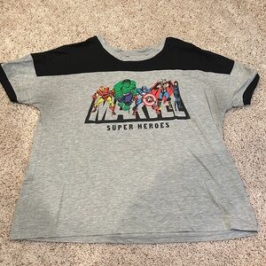 Marvel Heroes Gray and Black T-Shirt